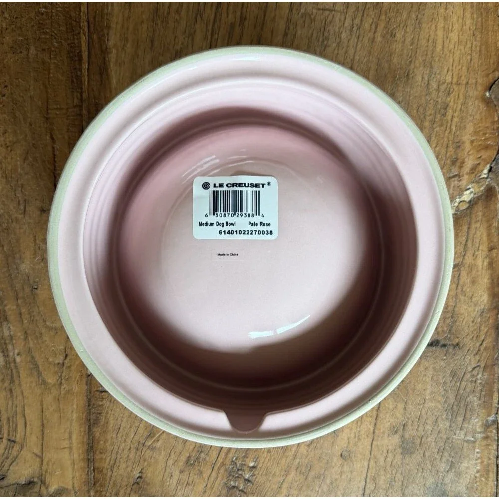 Le Creuset Stoneware Medium Feeding Bowl Pet Collection 18cm 450ml Pale Rose NEW